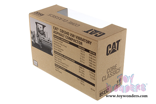 Diecast Masters - Caterpillar CB-534D XW Vibratory Asphalt Compactor - Core Classics Series (1/50 scale diecast model car, Yellow) 85132